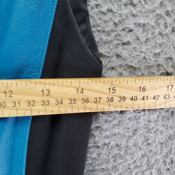 Elie Tahari Dress Womens Size 6 Teal Sleeveless Lambskin Leather Bodycon *NWT* - Picture 6 of 7